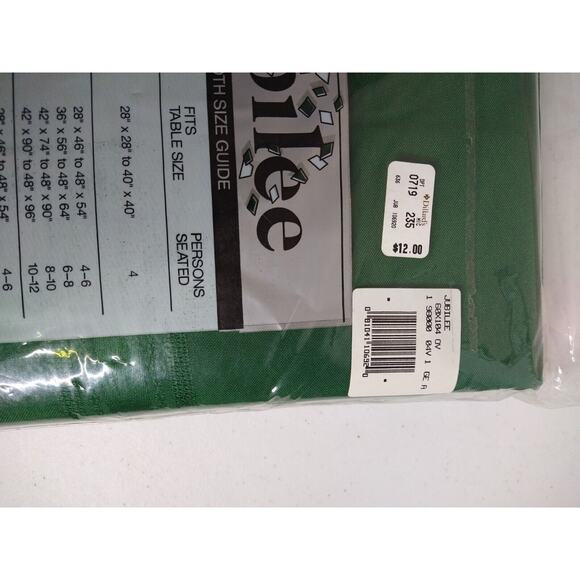 Tobin Jubilee Christmas Green Striped Tablecloth Fabric Oval 60 X 104 NOP - Picture 7 of 8